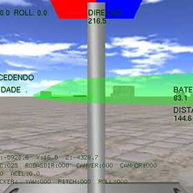 View of a virtual environment and AR from a digital unmanned vehicle