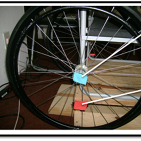 Photo of wheel with markers